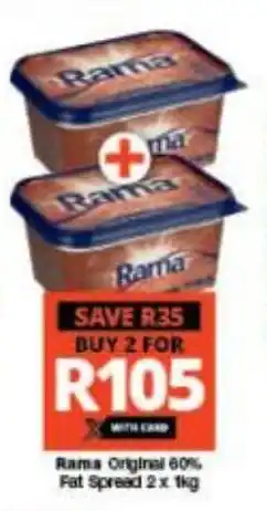 Checkers Rama Original 60% Fat Spread 2 x 1kg offer