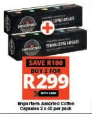 Checkers Importers Assorted Coffee Capsules 2 x 40 per pack offer