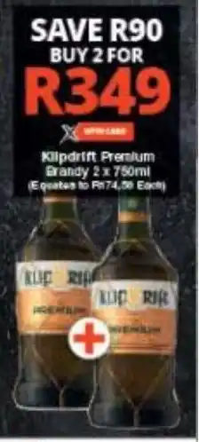 Checkers Klipdrift Premium Brandy 2 x 750ml offer