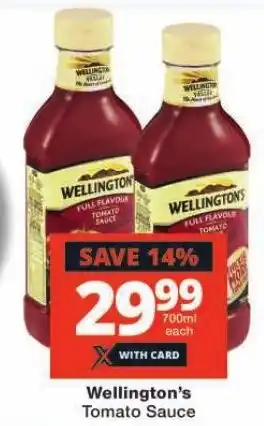 Checkers Wellington's Tomato Sauce offer