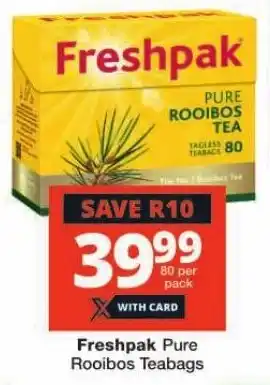 Checkers Freshpak Pure Rooibos Teabags offer