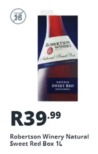 Shoprite Liquor Robertson Winery Natural Sweet Red Box 1L offer