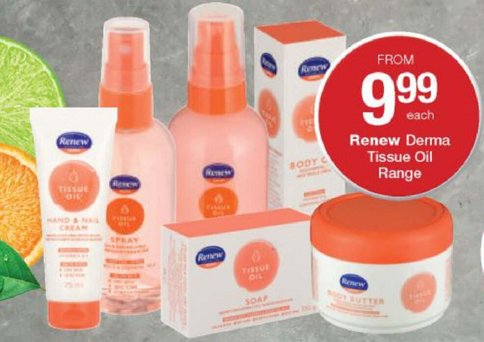 Renew Derma Tissue Oil Range offer at Checkers