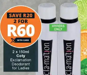 Coty Exclamation Deodorant For Ladies 150ml