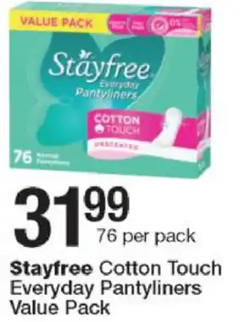 Checkers Stayfree Cotton Touch Everyday Pantyliners Value Pack 76 per Pack offer