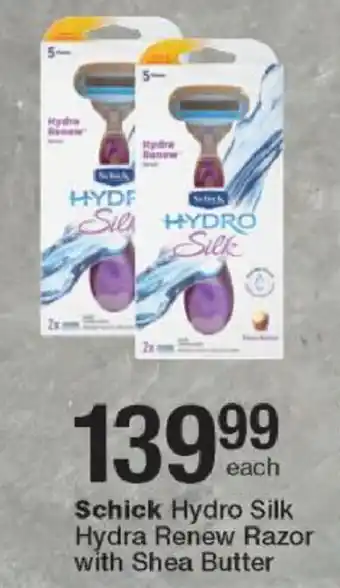 Checkers Schick Hydro Silk Hydra Renew Razor with Shea Butter offer