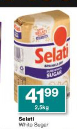 Checkers Selati White Sugar 2.5kg offer