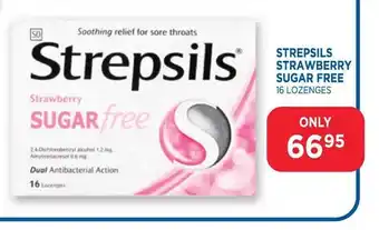 Link Pharmacy Strepsils Strawberry Sugar Free 16 Lozenges offer