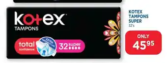 Link Pharmacy Kotex Tampons Super 32's offer