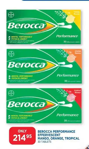 Link Pharmacy Berocca Performance Effervescent Mango, Orange, Tropical 30 Tablets offer