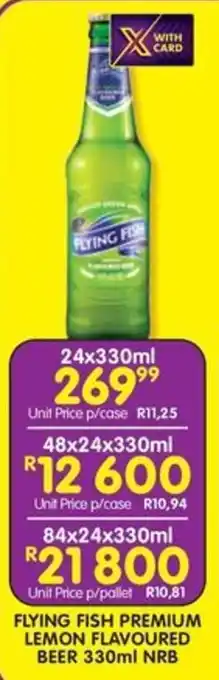 Shoprite Liquor FLYING FISH PREMIUM LEMON FLAVOURED BEER 330ml NRB offer