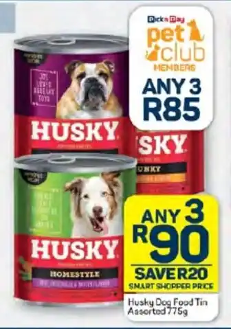 Pick n Pay Hypermarket Husky Dog Food Tin Assorted 775g offer