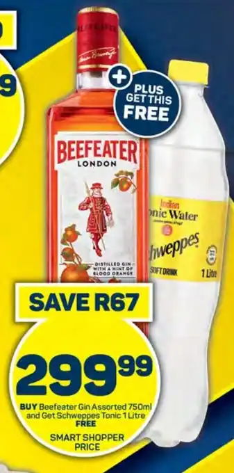 BUY Beefeater Gin Assorted 750ml and Get Schweppes Tonic 1 Litre FREE