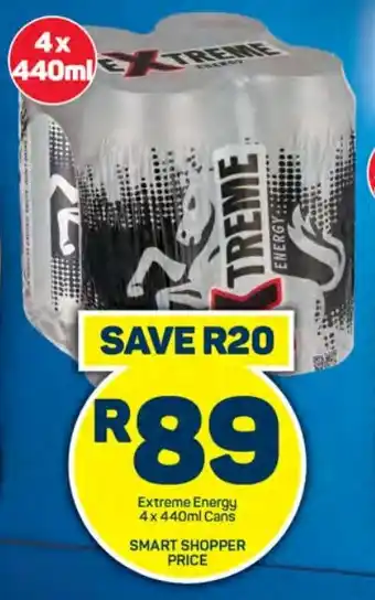 Pick n Pay Hypermarket Extreme Energy 4x 440ml Cans offer