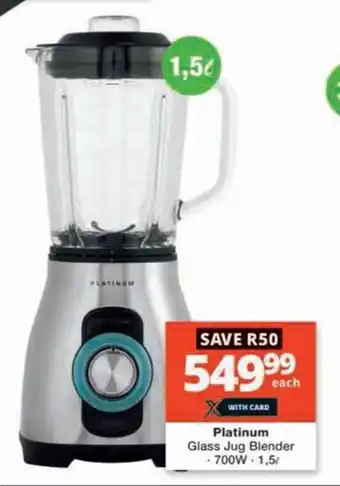 Checkers Hyper Platinum Glass Jug Blender offer