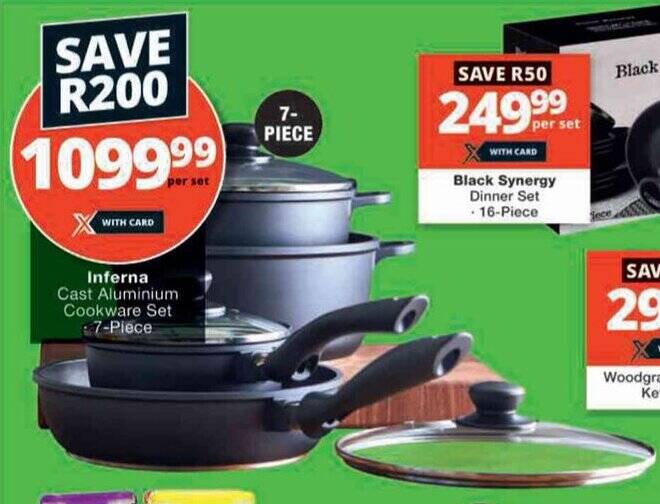 Inferna Cast Aluminium Cookware Set 7Piece offer at Checkers Hyper