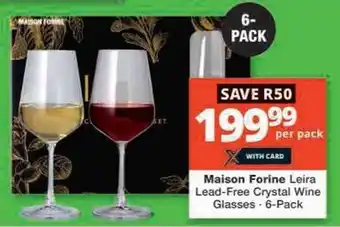 Maison Forine Leira Lead-Free Crystal Wine Glasses 6-Pack