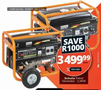 Checkers Hyper Schultz Petrol Generator 2,5KW offer