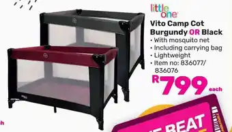 Game Vito Camp Cot Burgundy OR Black offer