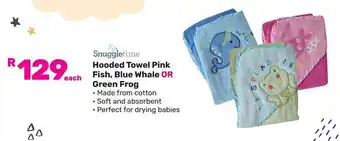 Game Snuggletime Hooded Towel Pink Fish, Blue Whale OR Green Frog offer