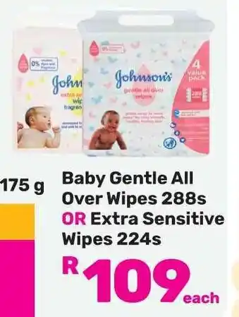 Game Baby Gentle All Over Wipes 288s OR Extra Sensitive Wipes 224s offer