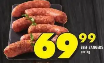Shoprite BEEF BANGERS per kg offer