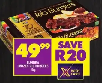 Shoprite FLORIDA FROZEN RIB BURGERS 1kg offer