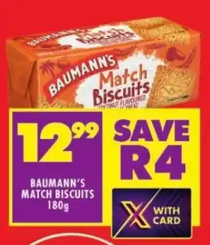 Shoprite BAUMANN'S MATCH BISCUITS 180g offer