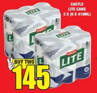 Boxer Liquors CASTLE LITE CANS 2X (6 X 410ML) offer