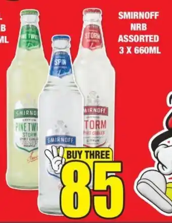 Boxer Liquors SMIRNOFF NRB ASSORTED 3 X 660ML offer