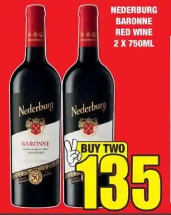 Boxer Liquors NEDERBURG BARONNE RED WINE 2 X 750ML offer