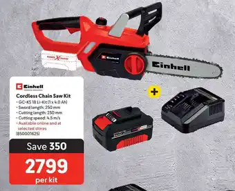 Makro Cordless Chain Saw Kit offer