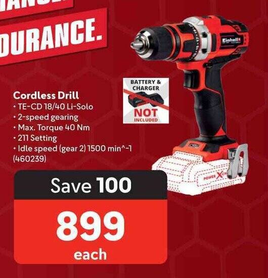Cordless Drill offer at Makro