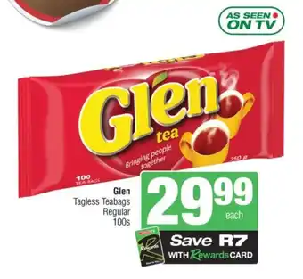 Spar Glen Tagless Teabags Regular 100s offer