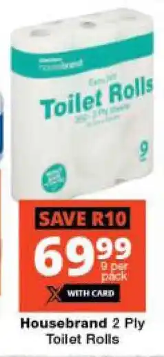 Checkers Housebrand 2 Ply Toilet Rolls offer