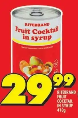 Shoprite RITEBRAND FRUIT COCKTAIL IN SYRUP 410g offer