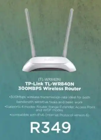 Matrix Warehouse TP-Link TL-WR840N 300MBPS Wireless Router offer