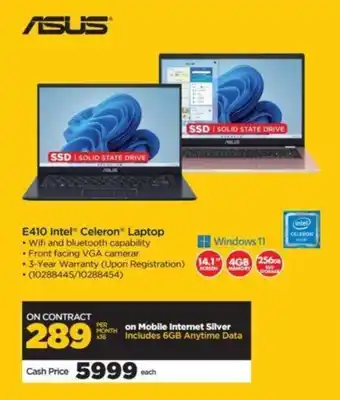 HiFi Corp ASUS E410 Intel Celeron Laptop offer