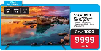 Makro SKYWORTH 178 cm (70") SMART UHD Google TV offer