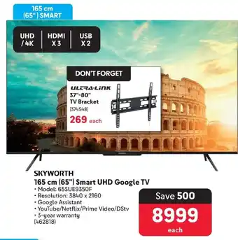 Makro SKYWORTH 165 cm (65") Smart UHD Google TV offer