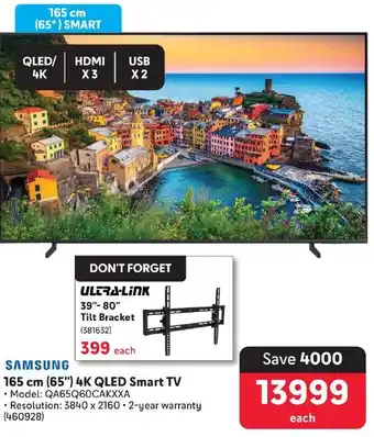 Makro SAMSUNG 165 cm (65") 4K QLED Smart TV offer