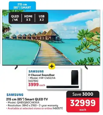 Makro SAMSUNG 215 cm (85") Smart QLED TV offer