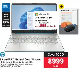 Makro HP 39 cm (15.6") 15s Intel Core i3 Laptop offer