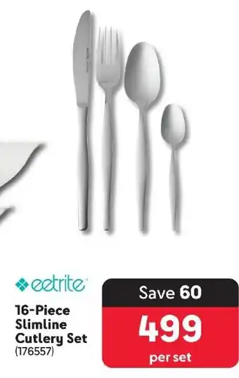 Makro 16-Piece Slimline Cutlery Set offer