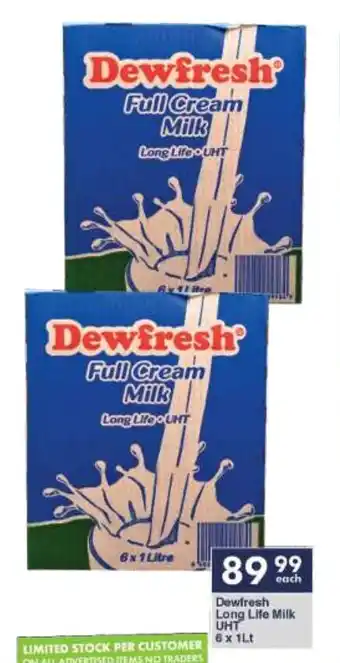 President Hyper Dewfresh Long Life Milk UHT 6 x 1Lt offer