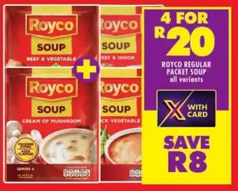 Shoprite ROYCO REGULAR PACKET SOUP all variants offer