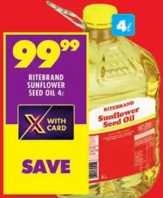 Shoprite RITEBRAND SUNFLOWER SEED OIL 4L offer