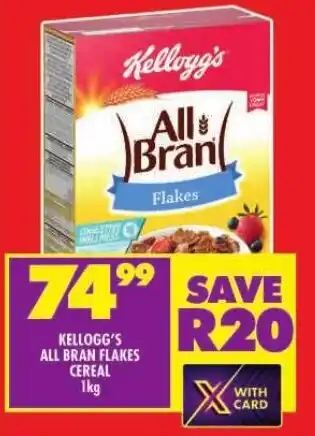 Shoprite KELLOGG'S ALL BRAN FLAKES CEREAL 1kg offer