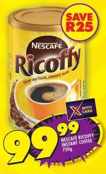 Shoprite NESCAFÉ RICOFFY INSTANT COFFEE 750g offer