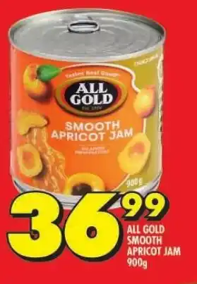 Shoprite ALL GOLD SMOOTH APRICOT JAM 900g offer
